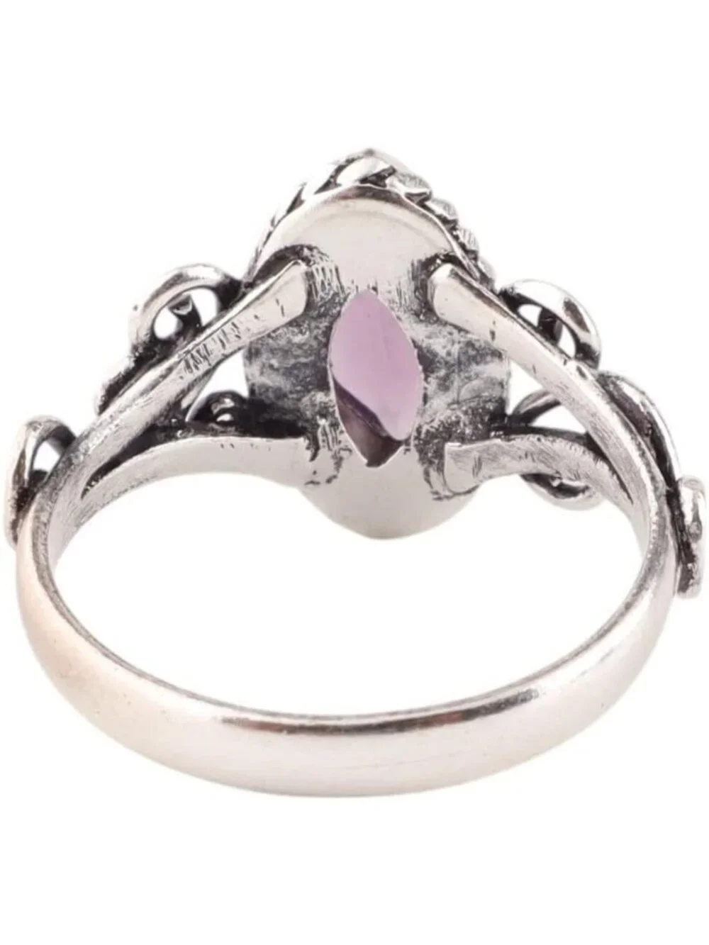Handmade Bohemian 925 Sterling Silver Ring, Natural Semi-Precious Gemstone
